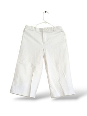 Banana Republic White Cropped Wide-Leg Pants Summer Beach Preppy Classic Neutral